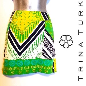 Trina Turk green paterm  Skirt
